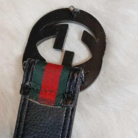 Gucci Elegant Black/ Red/Green  Belt  121282 0959 80 32 - Picture 8 of 8